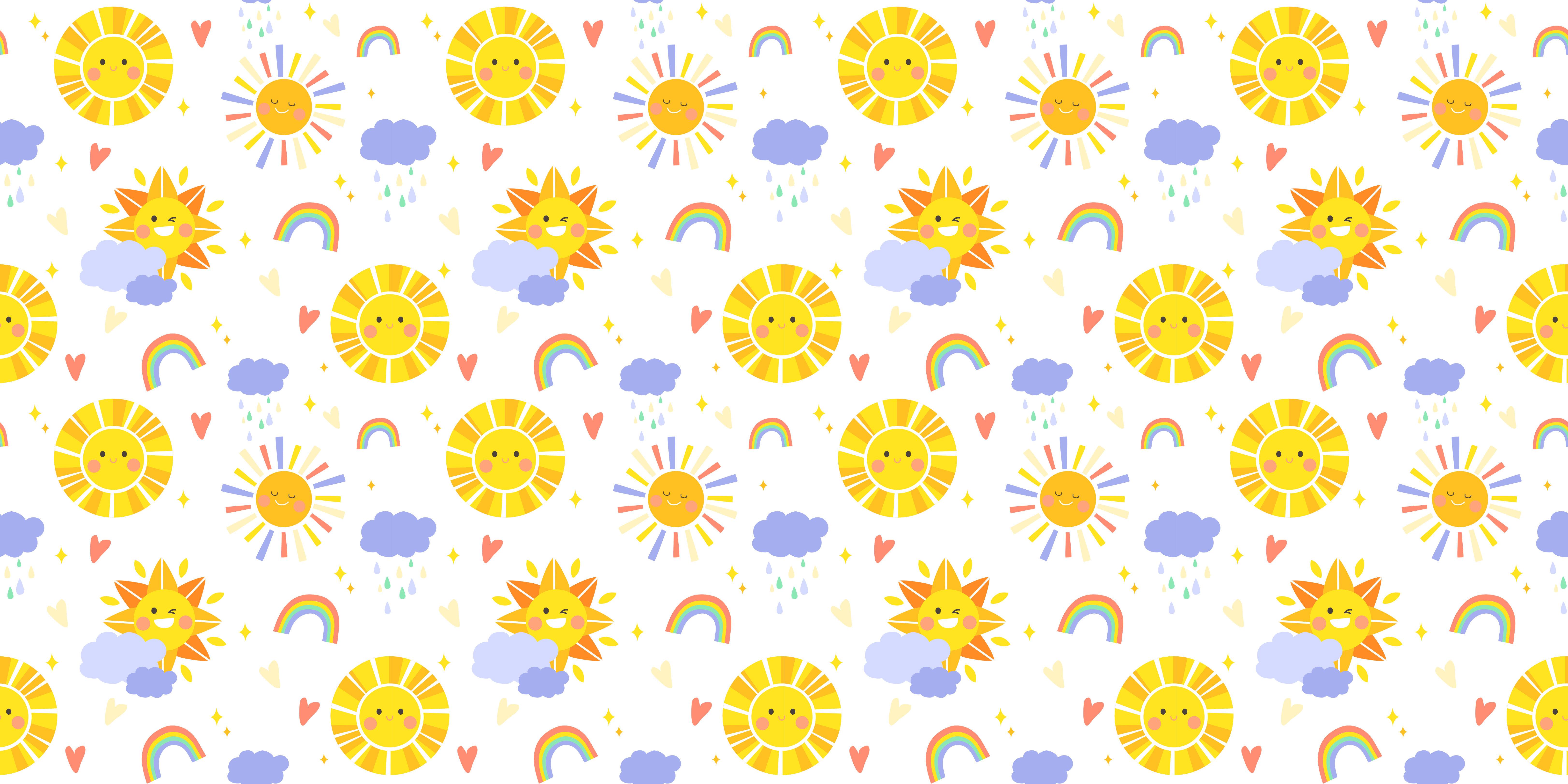 Klebefolie Möbel Pastellfarbene regenbögen und wolken - TenStickers