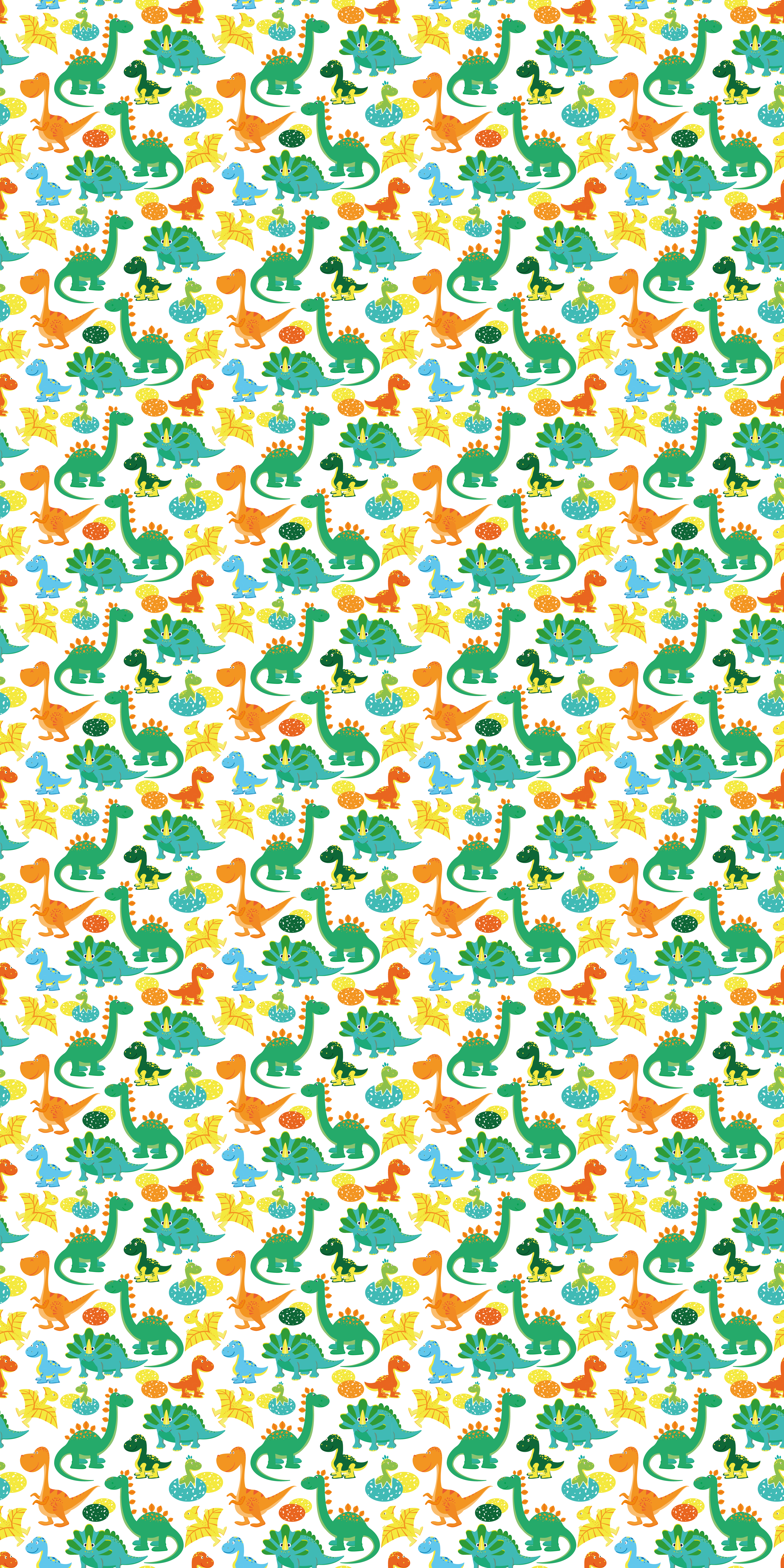 Vinilo para puerta Patrón de dinosaurios coloridos - TenVinilo