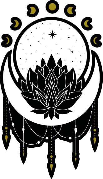 Lotosov cvet edinstven vzorec vintage nalepka - TenStickers