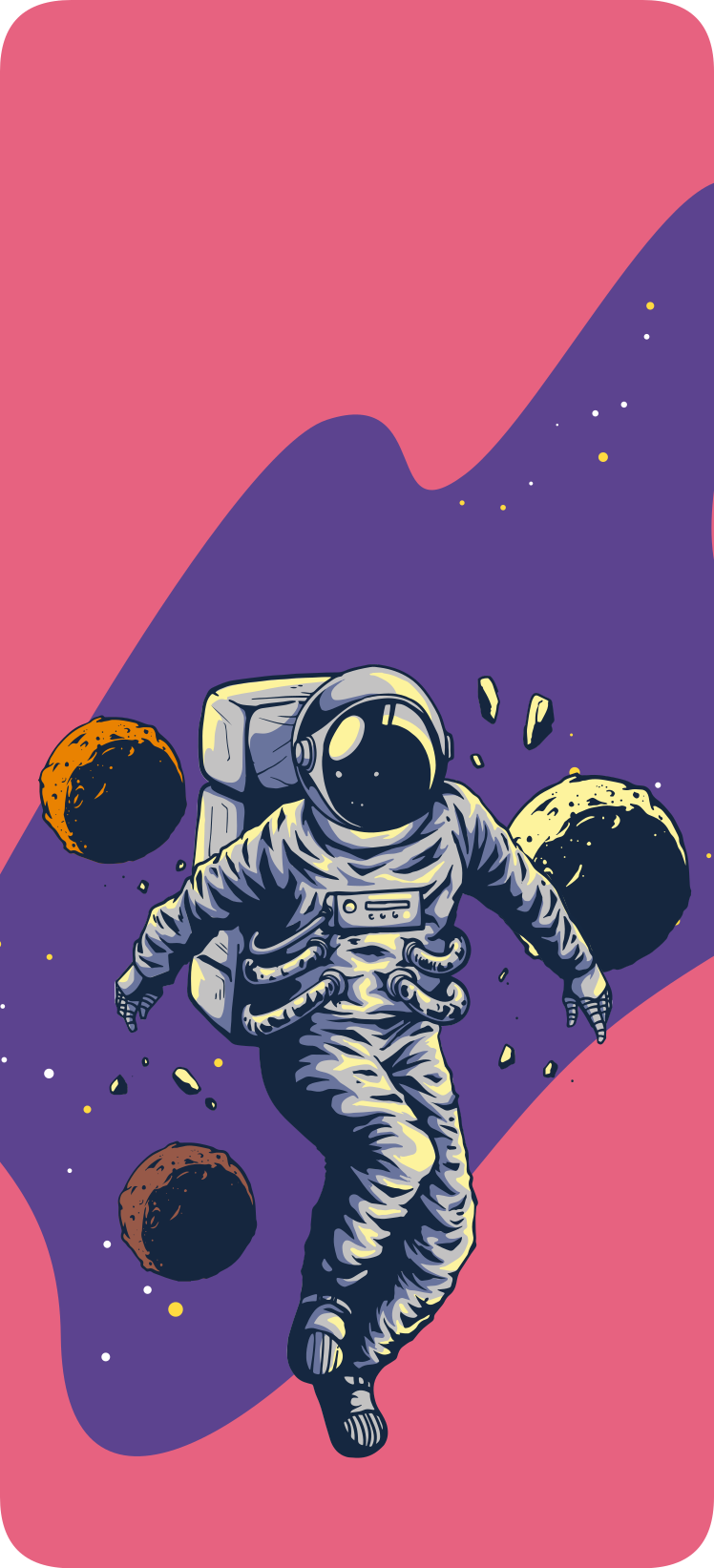 Käsin piirretty astronautti lentävä tyyli Tarra samsungille - Tenstickers