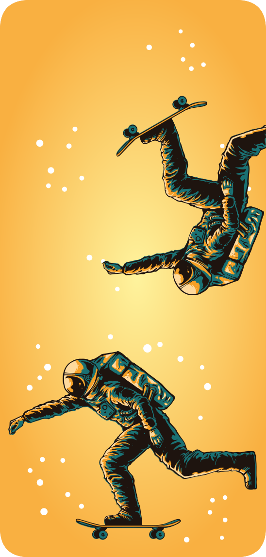 Sticker huawei Astronauta en monopatín - TenVinilo