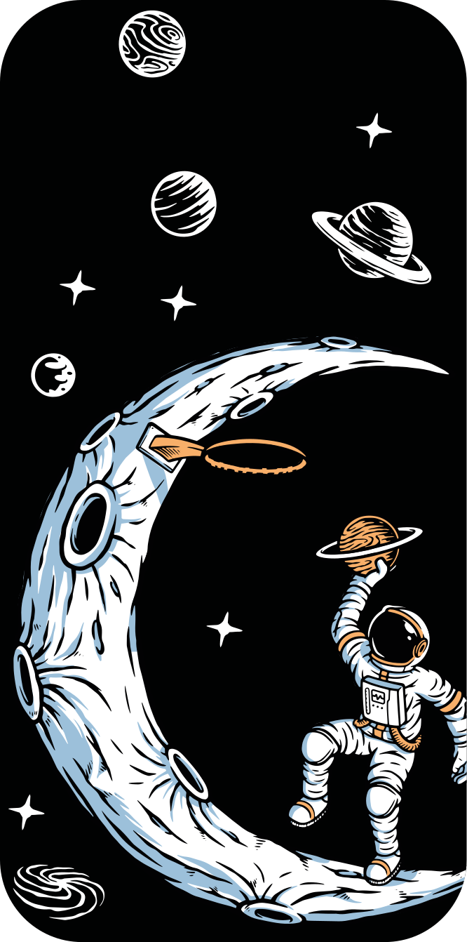 Autocollant iPhone astronaute jouant au basket - TenStickers