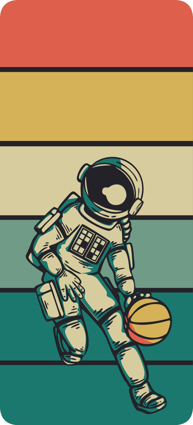 Astronaute jouant au basket-ball stickers de téléphone - TenStickers