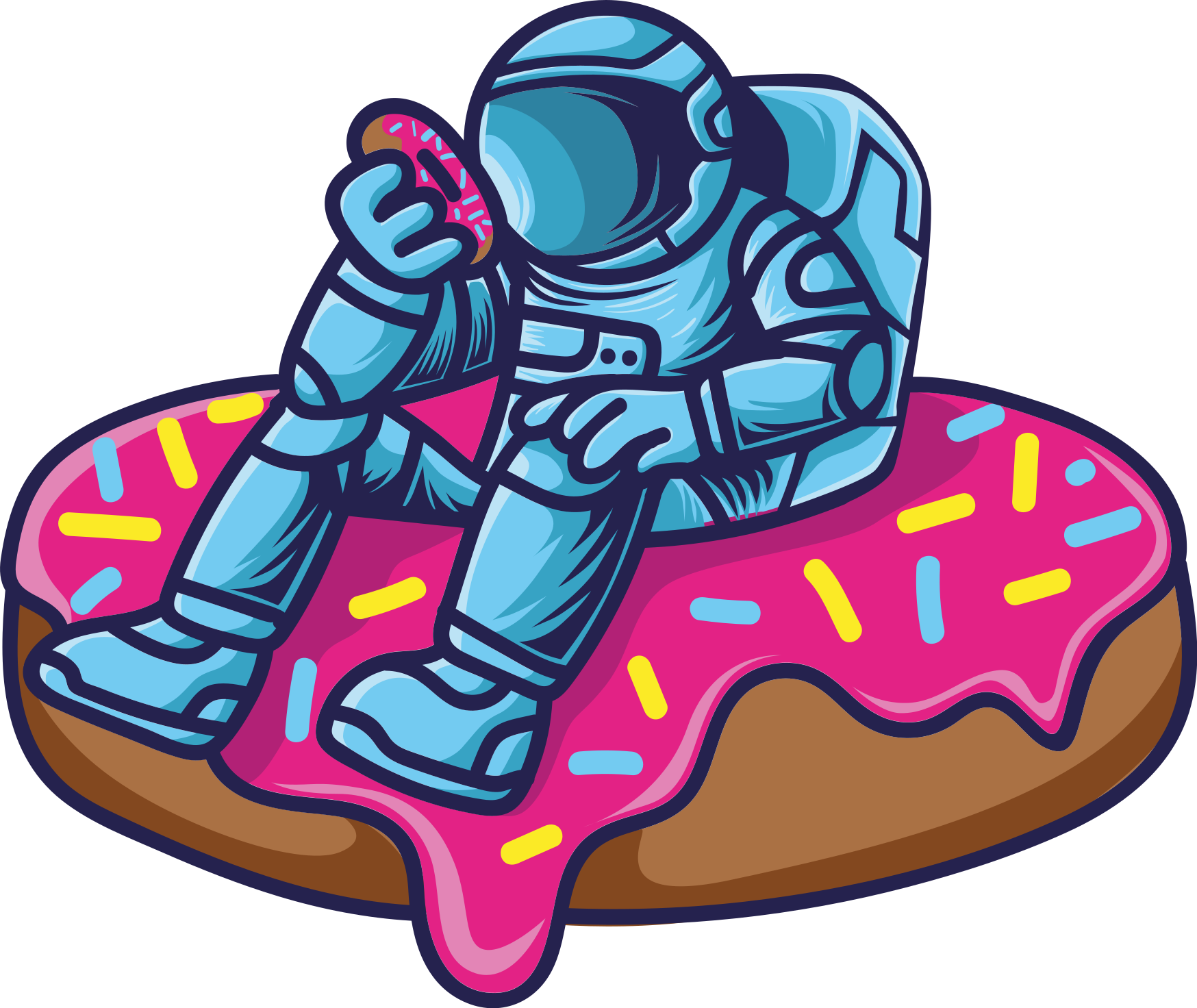 Αυτοκόλλητο γαλαξίας αστροναύτης τρώει λιχουδιά - TenStickers