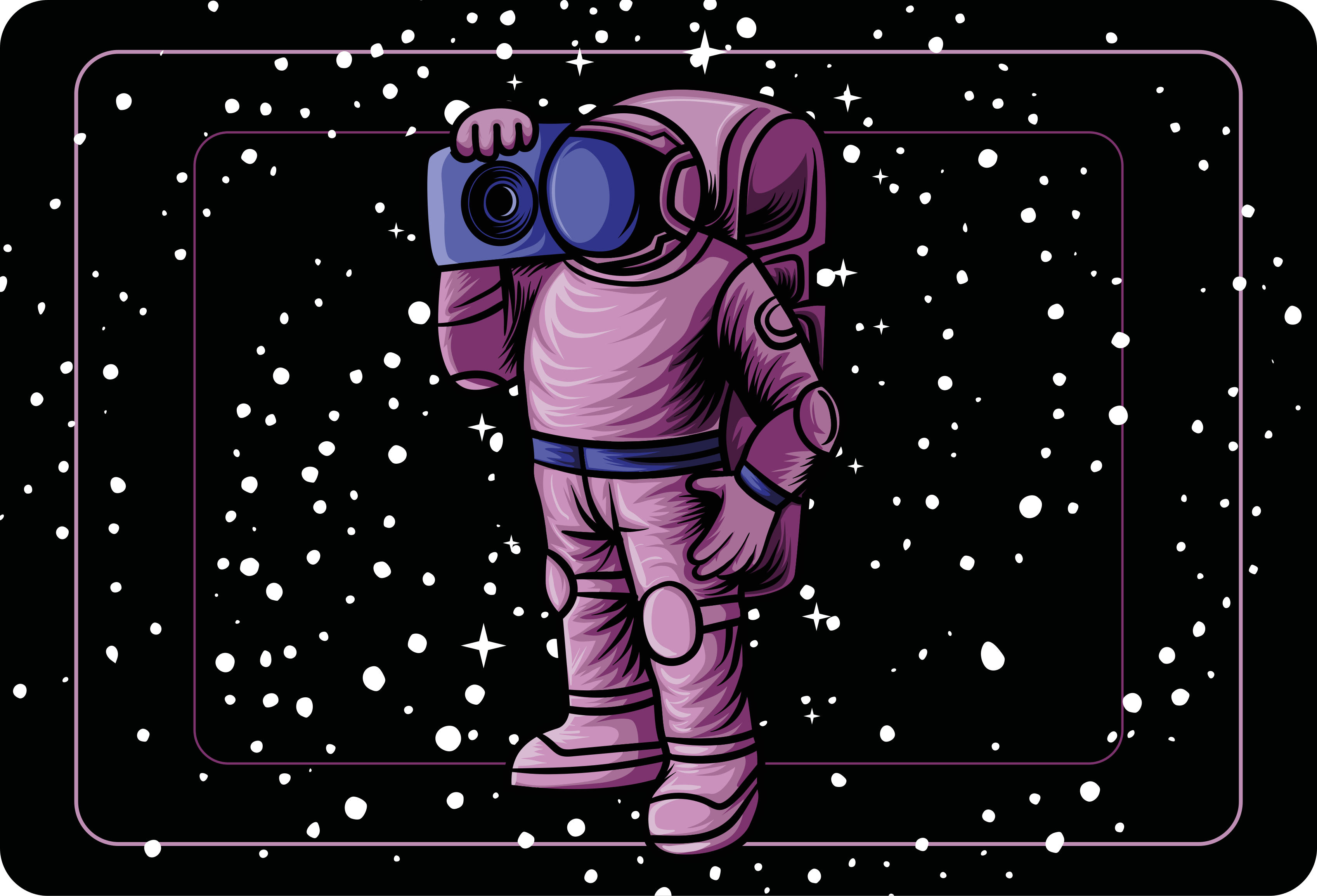 Pegatina para portátil astronauta con cámara - TenVinilo