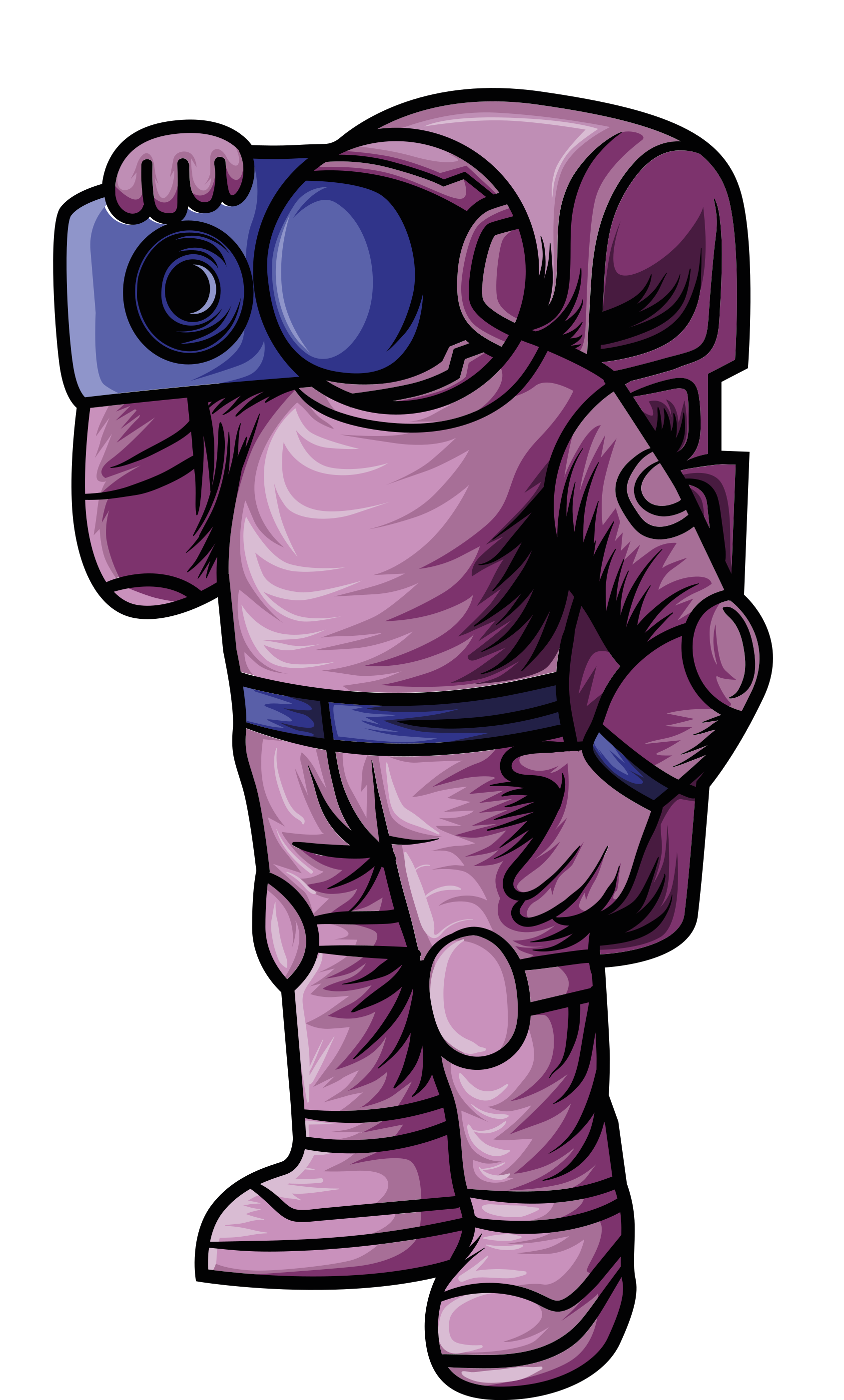 宇航员拿着卧室的无线电磁带贴花 - TenStickers