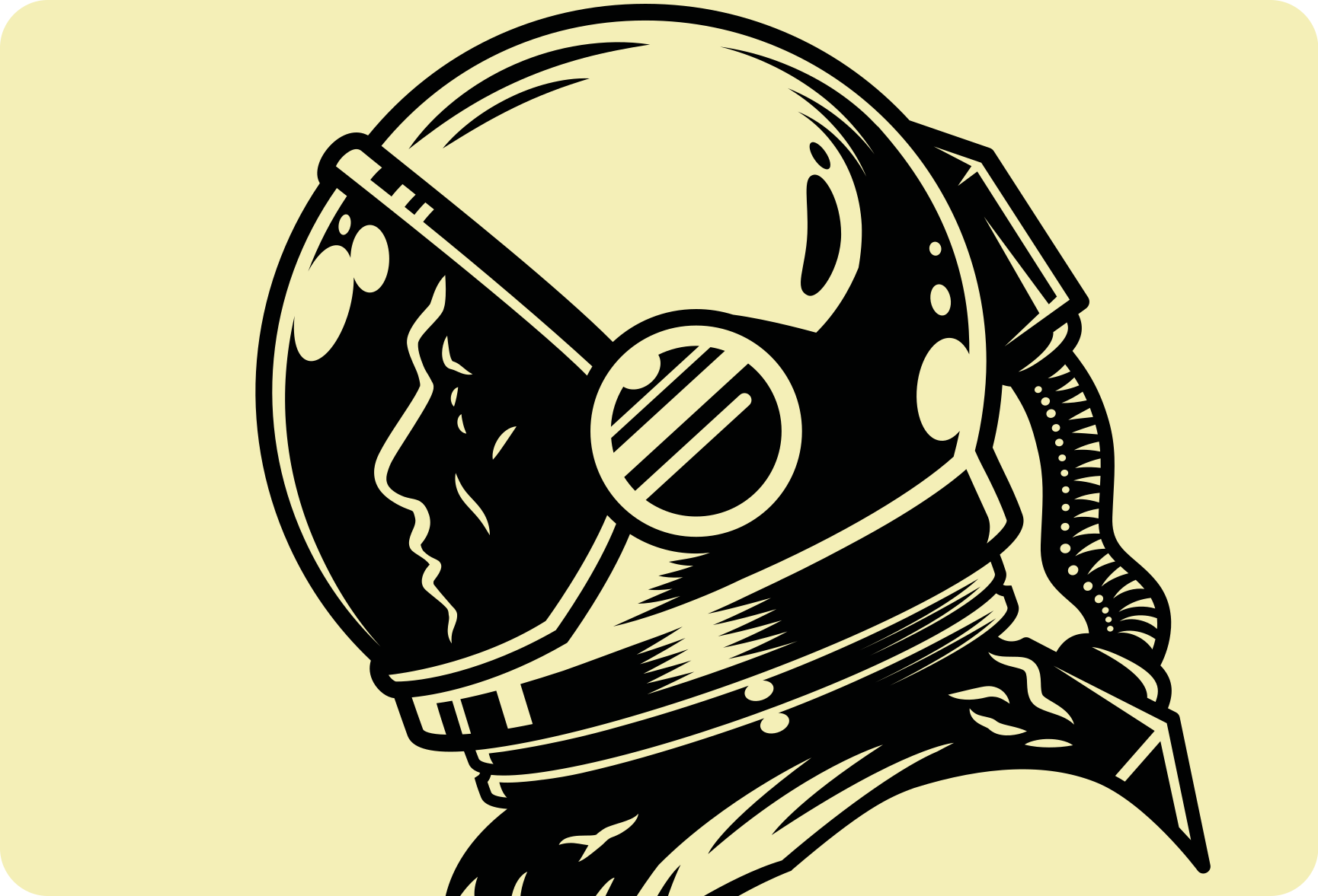 빈티지 흑백 우주 비행사 노트북 스킨 - TenStickers