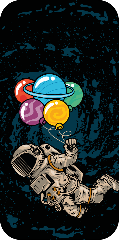 Pegatina iPhone astronauta con globos - TenVinilo