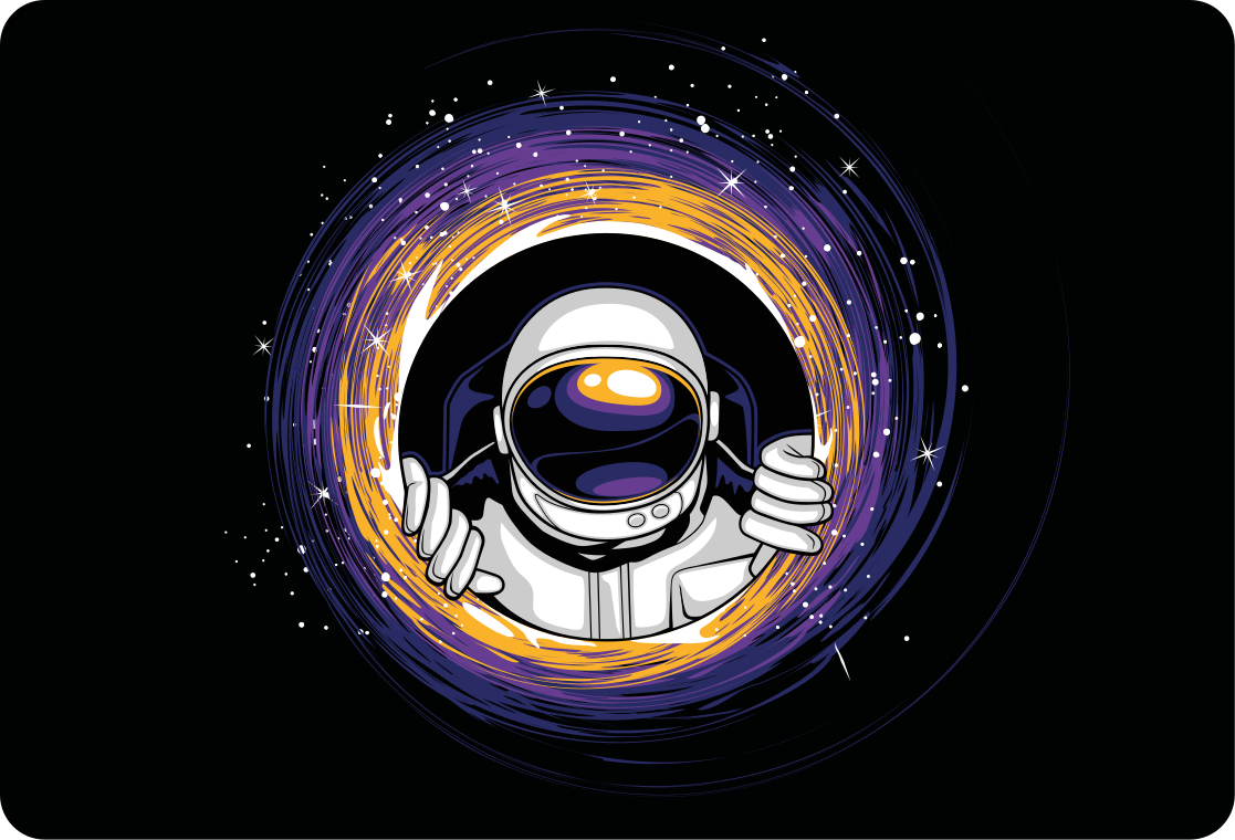 Astronauts and black holes laptop skin - TenStickers