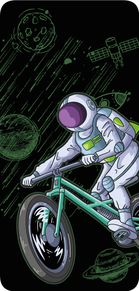 Sticker huawei Astronauta en bicicleta - TenVinilo