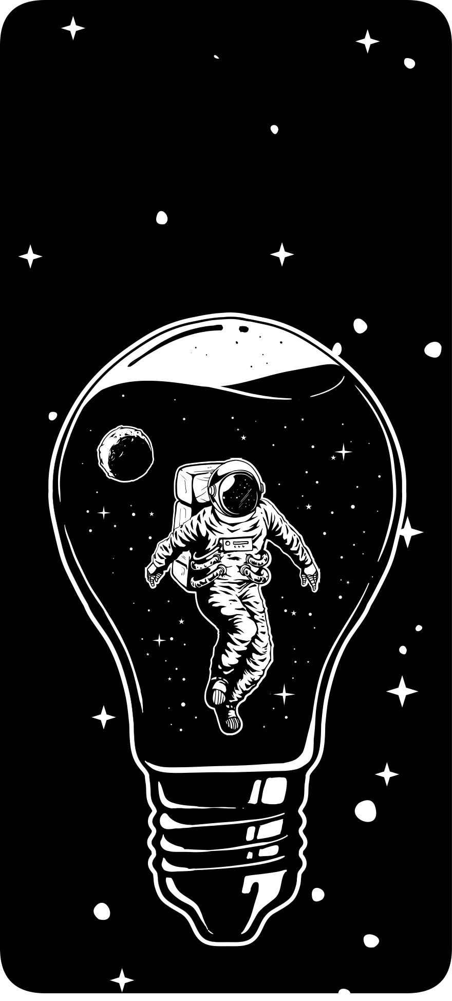 Astronot bir ampul samsung çıkartması - TenStickers