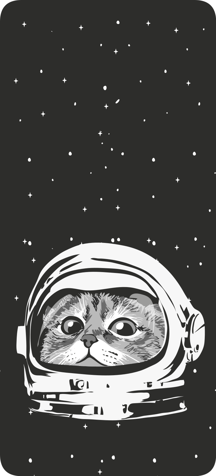 宇宙飛行士猫オリジナルデザインサムスンステッカー - TENSTICKERS