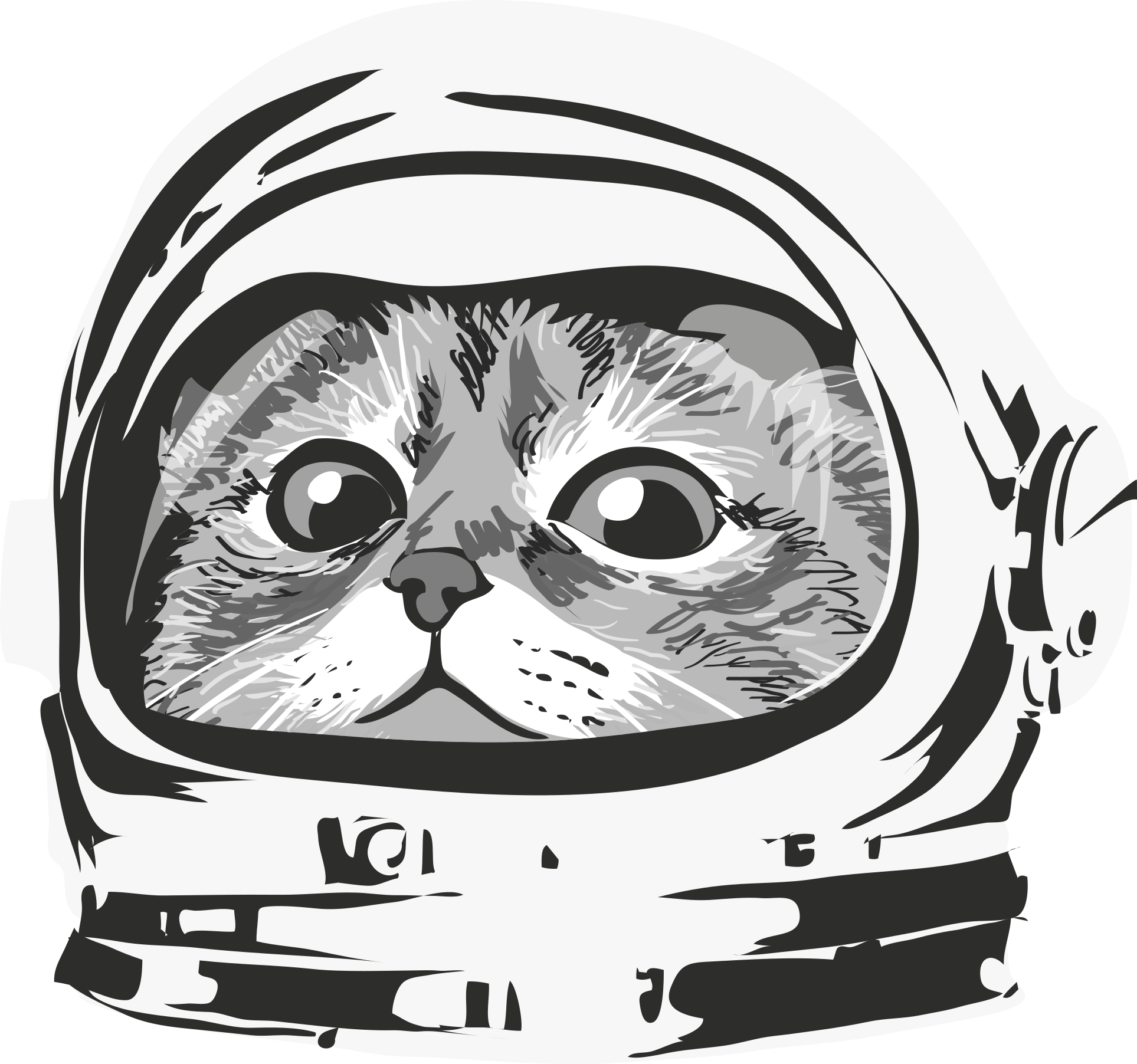 寝室のためのかわいい宇宙飛行士の猫のウォールステッカー Tenstickers