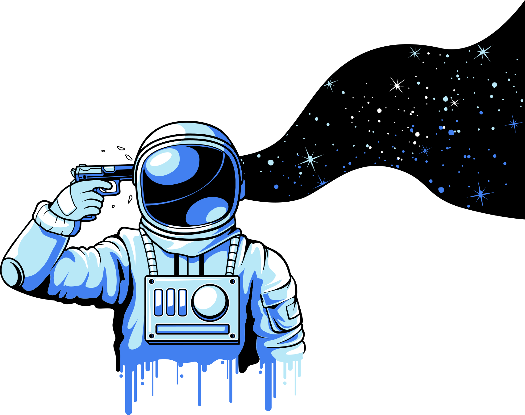 Astronautų kosminiai vaizdai kosmoso lipdukas - „Tenstickers“