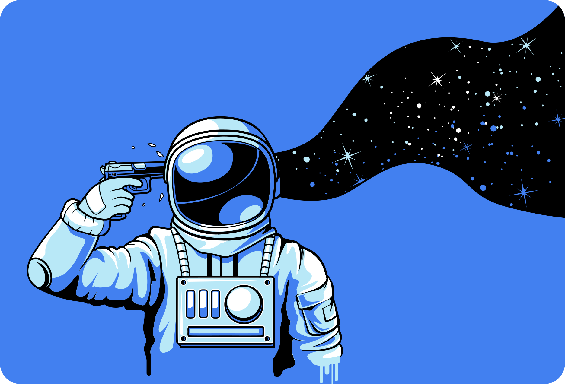 Astronauts under pressure gun laptop skins - TenStickers