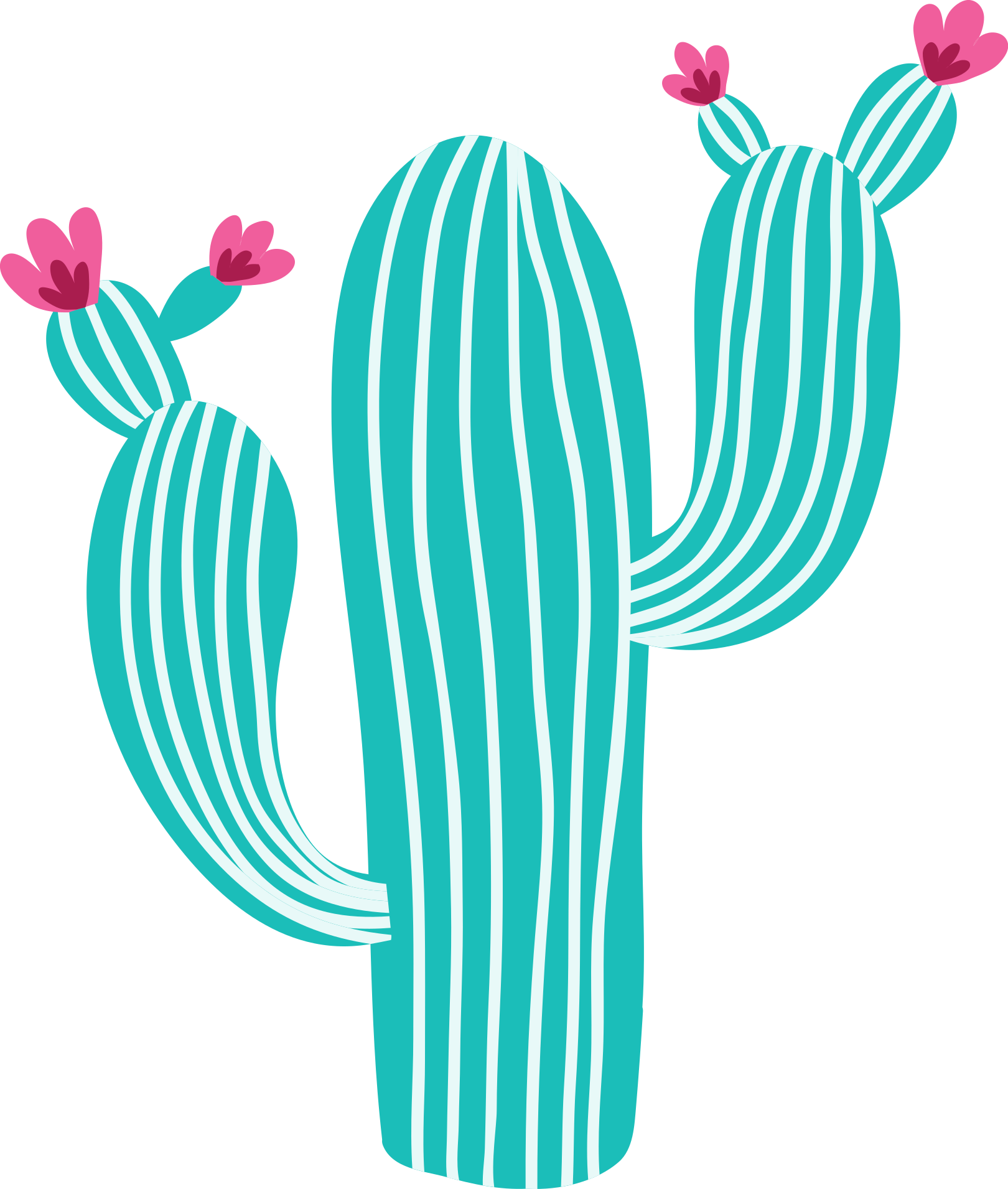 Pastel color cactus plant wall sticker - TenStickers