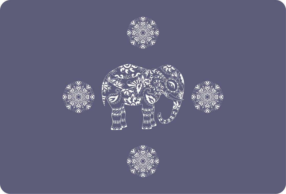 Elefant med farverige mandalaer klistermærke - TenStickers