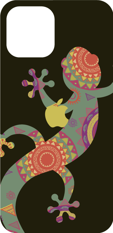 苹果手机贴纸 色彩斑斓的壁虎图案 - TenStickers