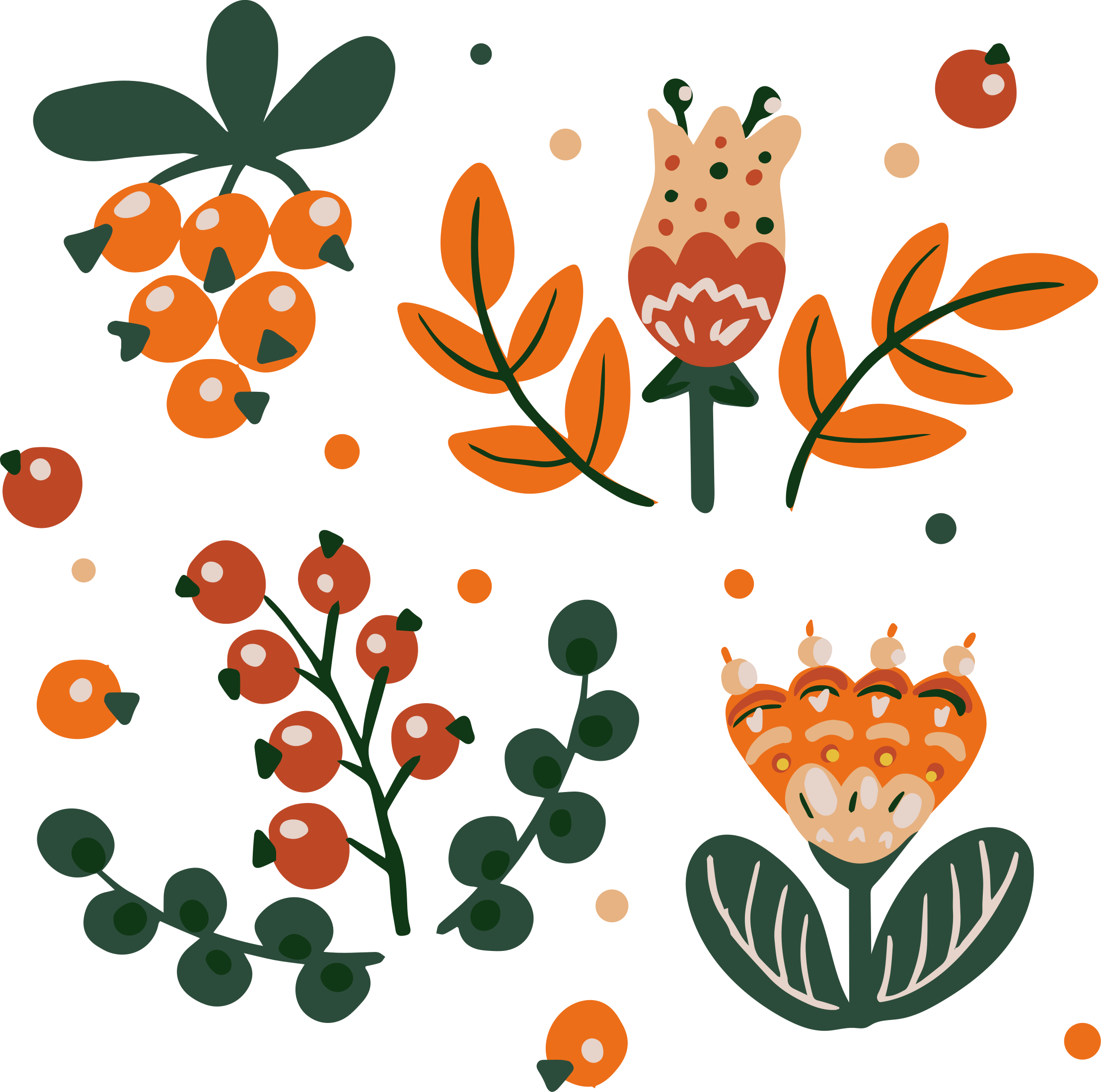 贴纸 卧室墙贴 色彩缤纷的花卉图案 - TenStickers