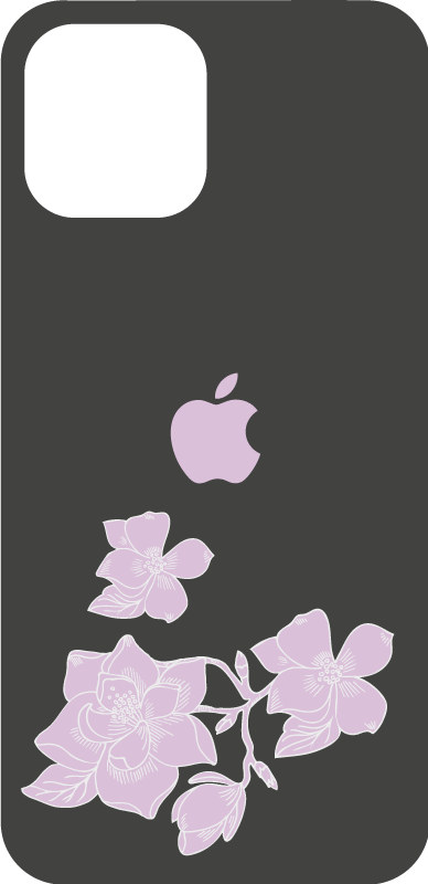 Pink magnolia flowers and leaves iPhone decal - TenStickers