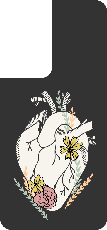 Sydän värikkäillä kukilla Tarra samsungille - Tenstickers