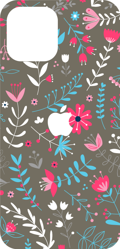 Sticker iPhone Estampado floral colorido ditsy - TenVinilo