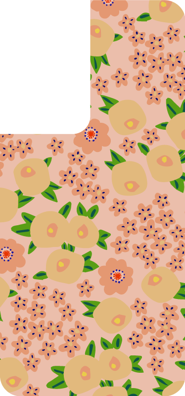 sticker floral dans des tons pêche stickers samsung - TenStickers