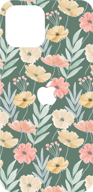 Autocolant original pentru acuarelă cu model floral - TenStickers