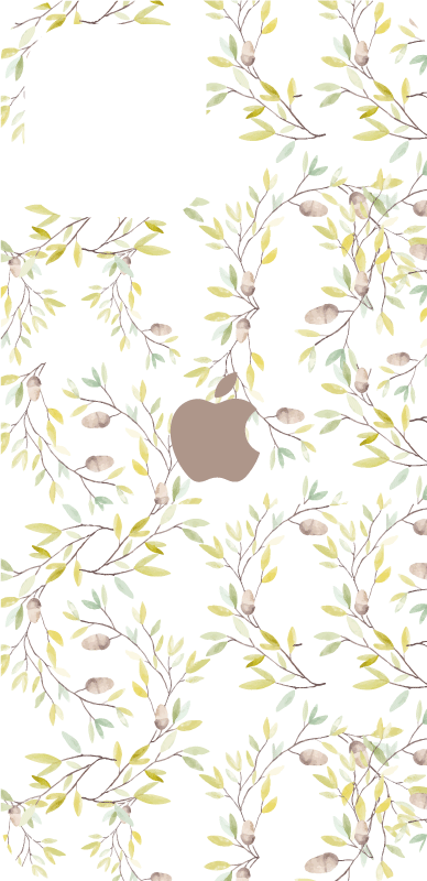 Autocollant iphone original de sticker de feuilles vertes - TenStickers