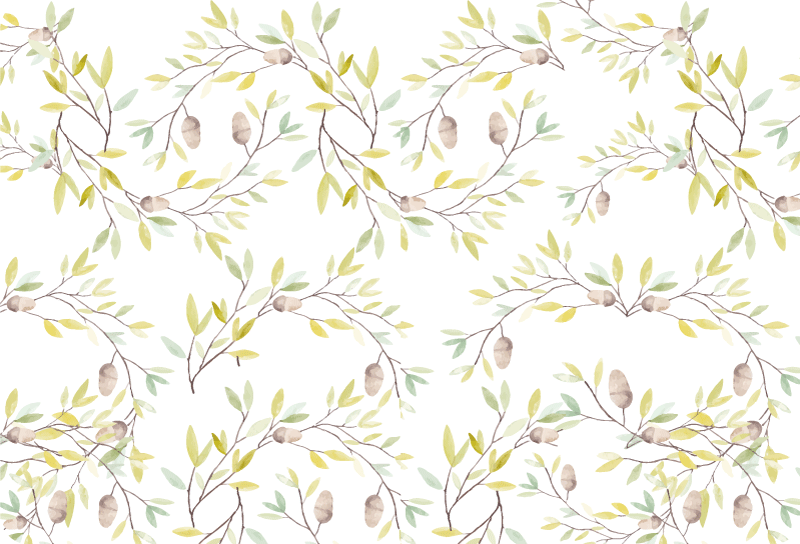 Vinilo para portátiles Patrón de hojas verdes acuarela original - TenVinilo