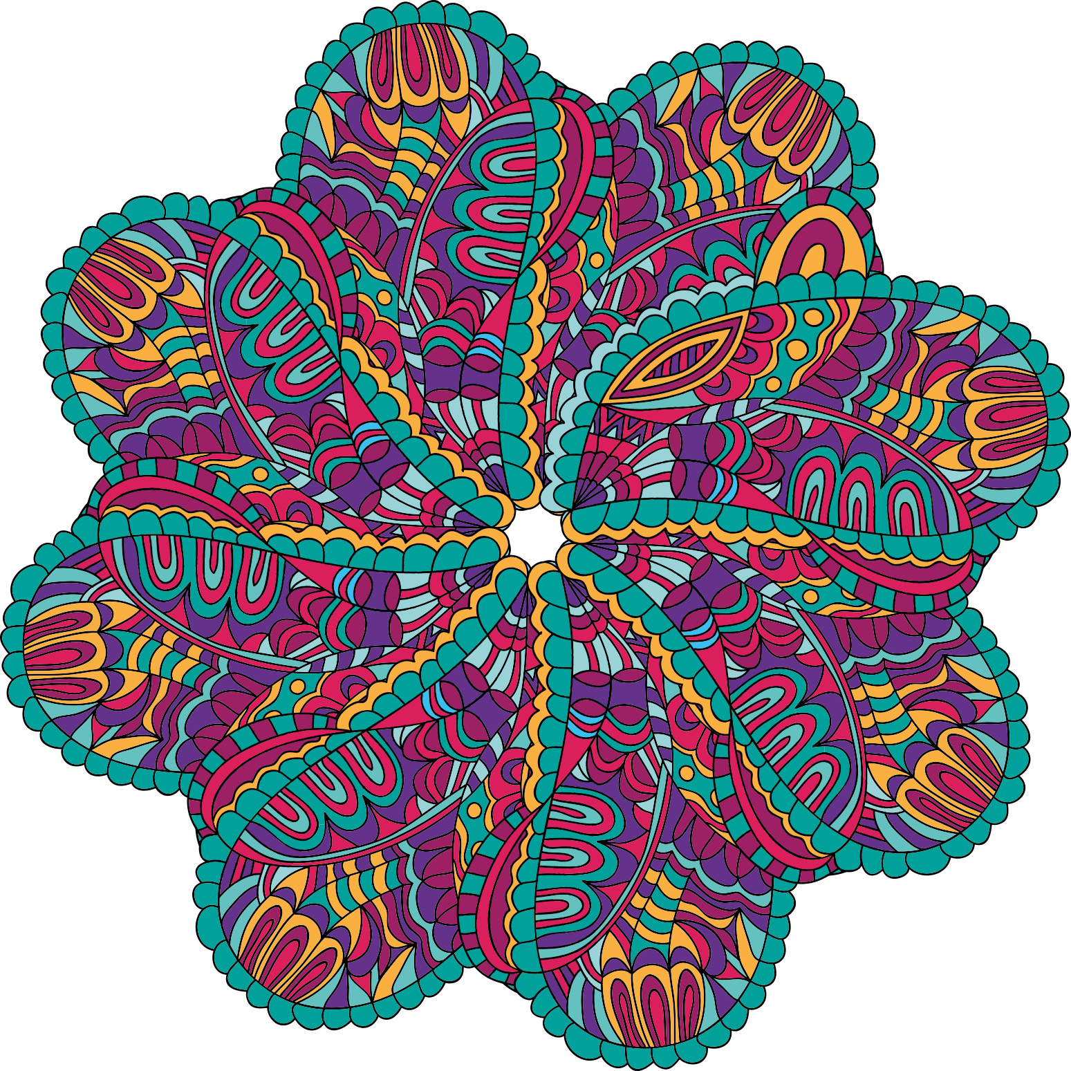 Vinilo abstracto Mandala brillante colorido - TenVinilo