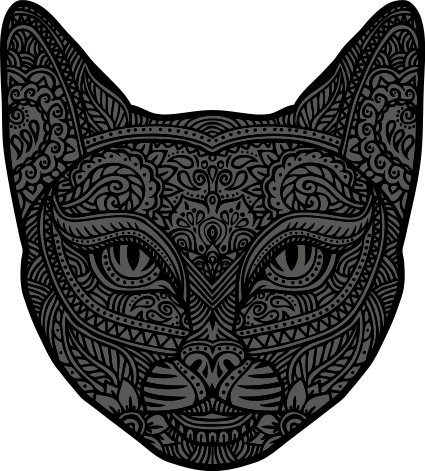 고양이 및 개 벽 스티커 복잡한 얼굴 - TenStickers