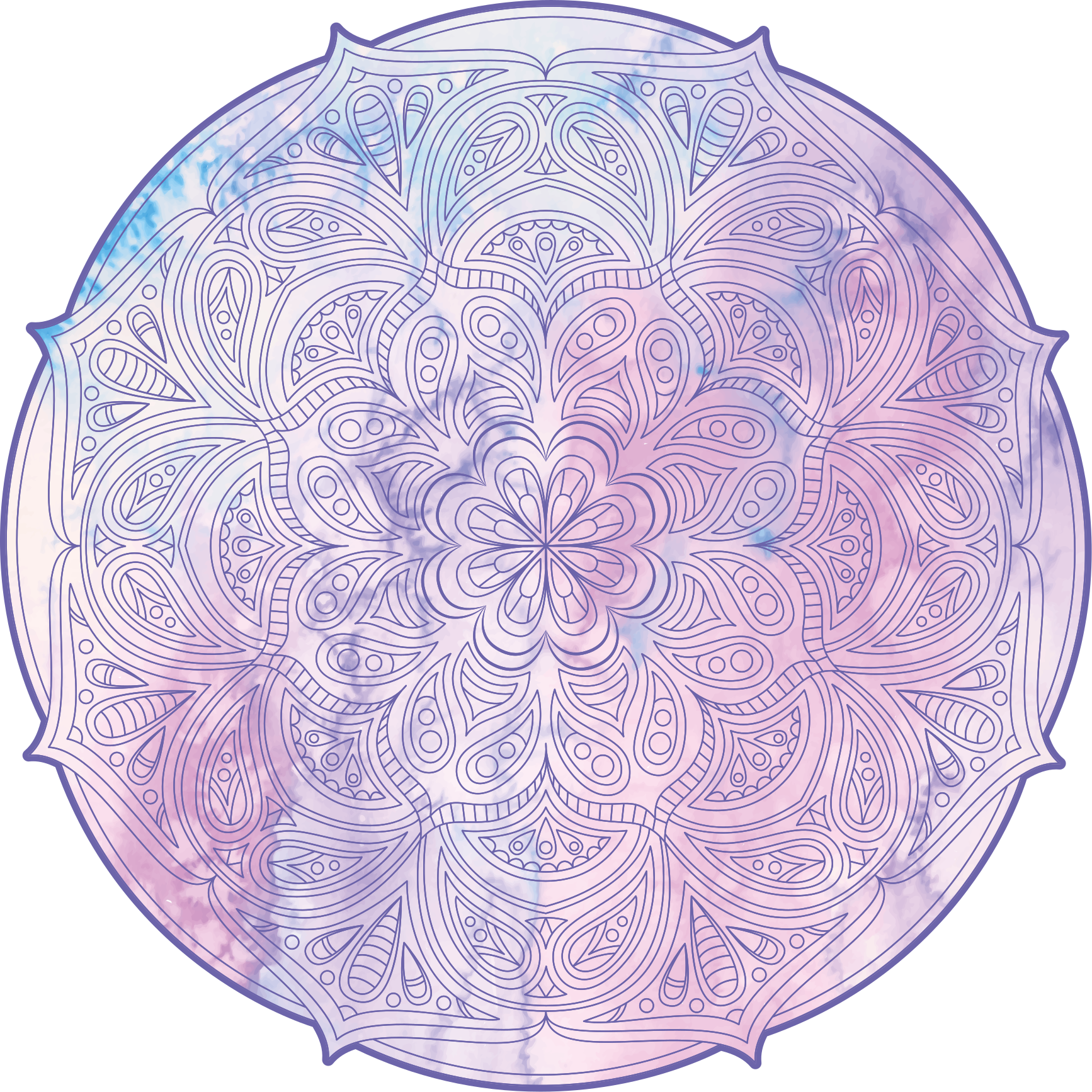 动物贴画 色彩缤纷的曼陀罗图案 - TenStickers