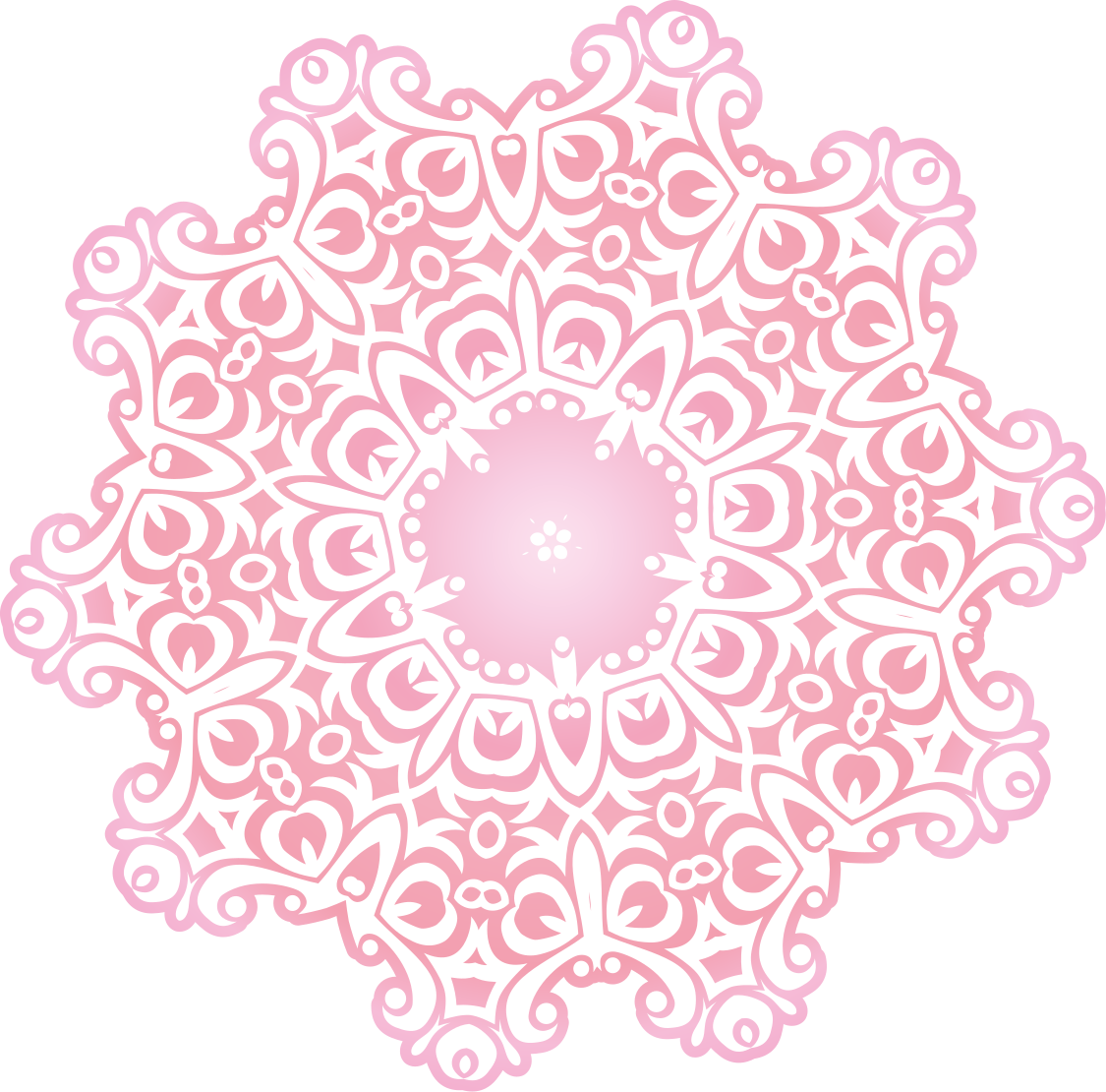 Krásná růžová samolepka na zeď abstraktní mandaly - TenStickers