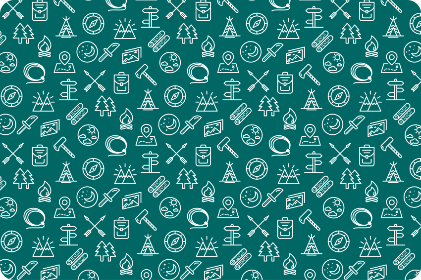 Adesivo per laptop simboli di avventura in campeggio - TenStickers