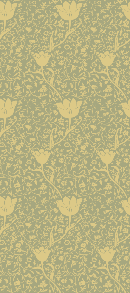 Gold and green subtle floral fridge decal - TenStickers