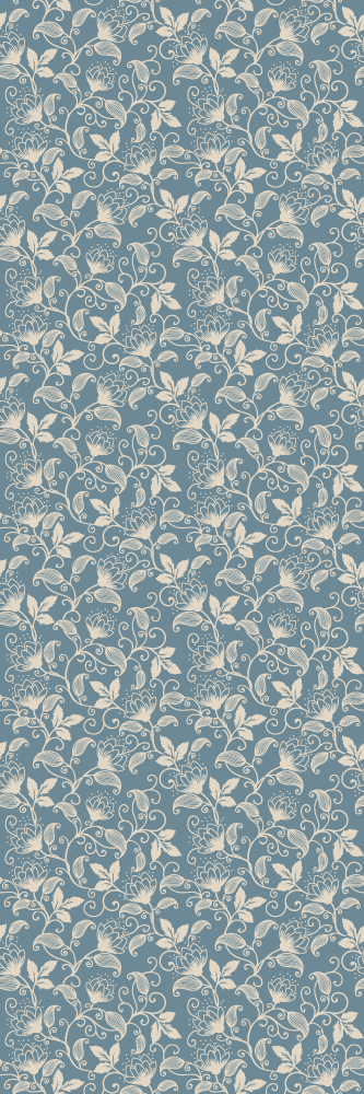 Floral Pattern Wallpaper door sticker - TenStickers