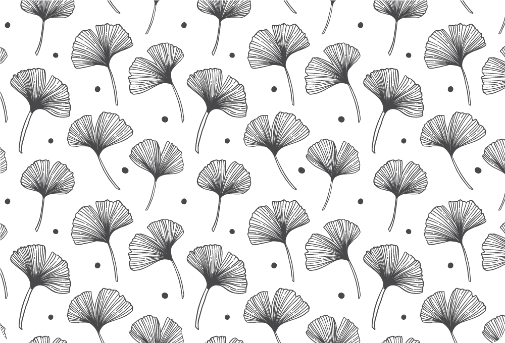 Gingko listy biele vzory notebookov - Tenstickers