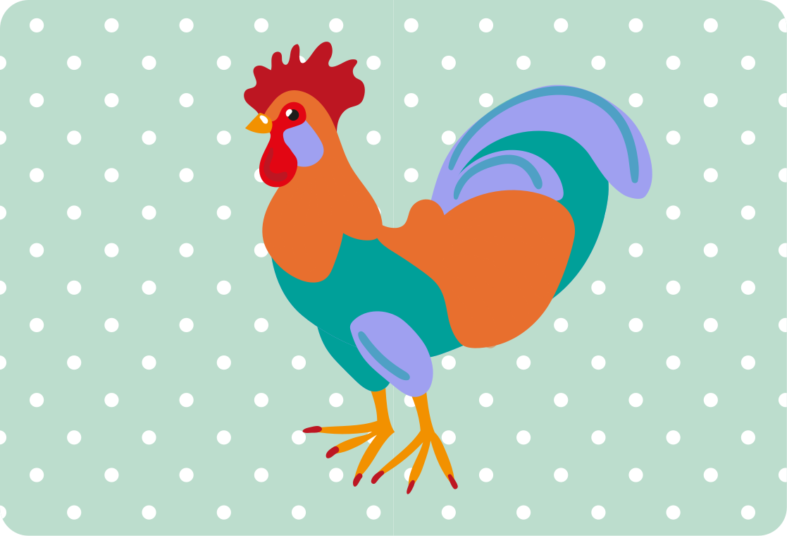 Sticker Ordinateur Portable Coq réaliste coloré - TenStickers