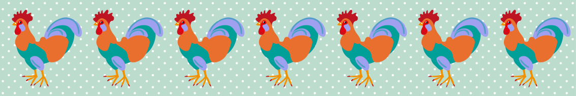 Bordüre selbstklebend Bunter realistischer hahn - TenStickers