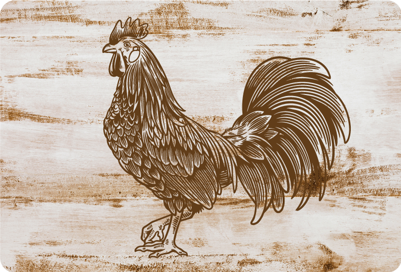 笔记本电脑皮肤 乡村风格的公鸡插图 - TenStickers