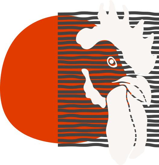 Ilustrație de cap de cocoș pe decalcomania animalelor întunecate - TenStickers