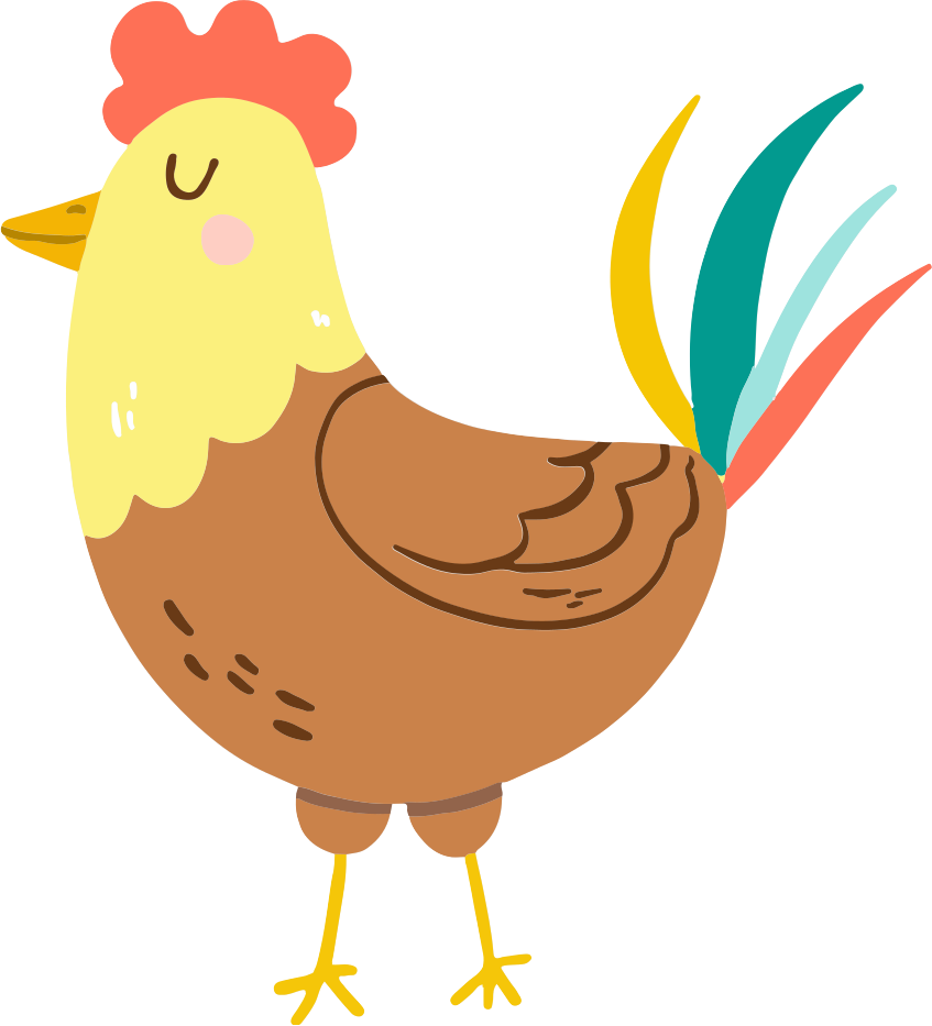 Wandtattoo Tier Bunte illustration eines hahns - TenStickers