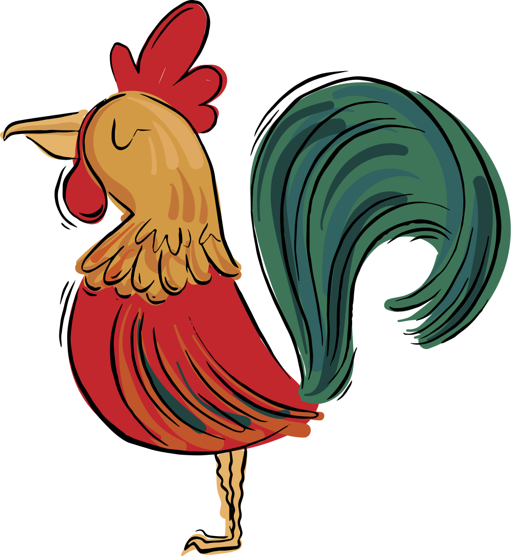 Autocolantes decorativos de animais diversos Desenho de galo colo - TenStickers