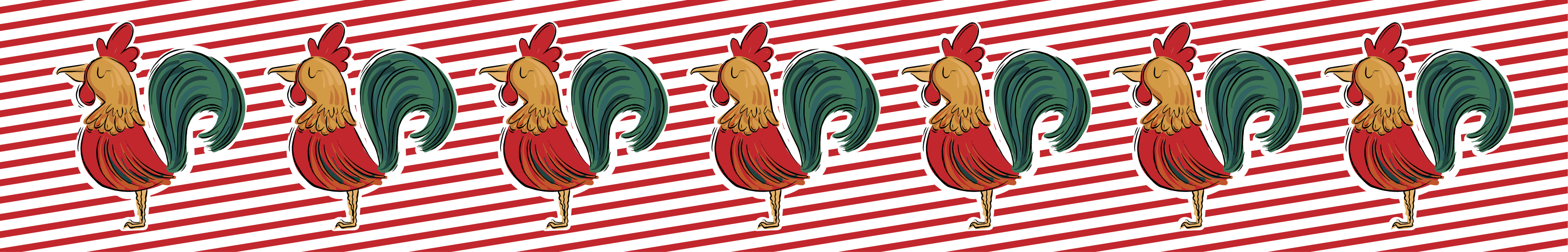 Autocolante azulejo Desenho de galo colorido original - TenStickers