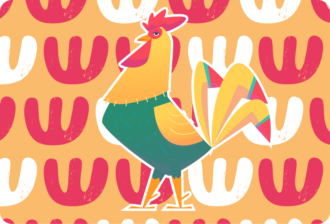 Vinilo para portátiles Ilustración de dibujos animados de gallo - TenVinilo