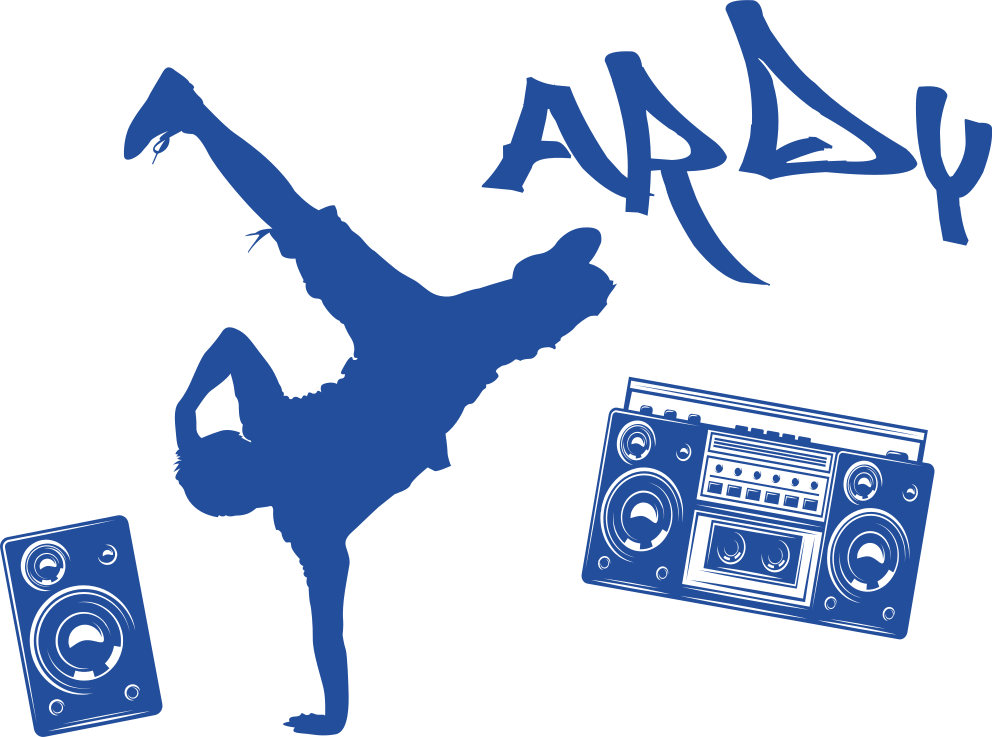 Breakdancer s nálepkou jména graffitti - TenStickers