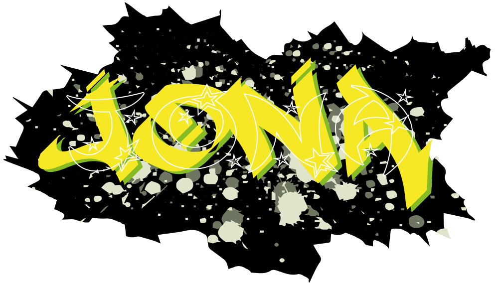 Siyah arka plan çıkartması ile grafiti adı - TenStickers