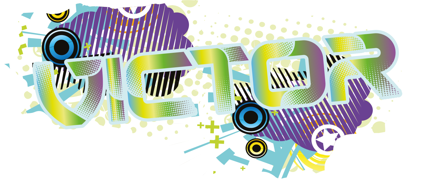 Isim etiketi ile renkli fütüristik grafiti - TenStickers