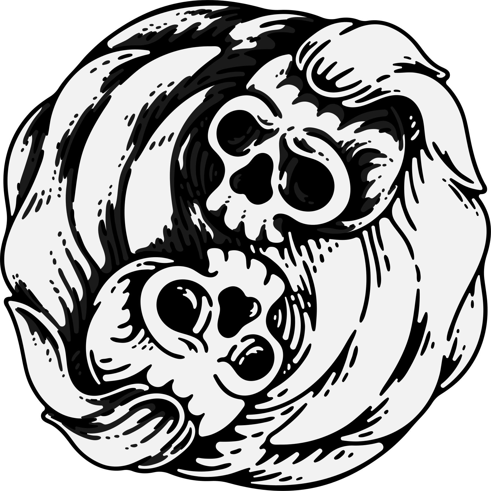 Black and White Yin Yang wall decal - TenStickers